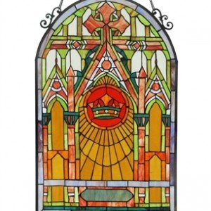 Mission Cross Tiffany Stained Glass Window Panel