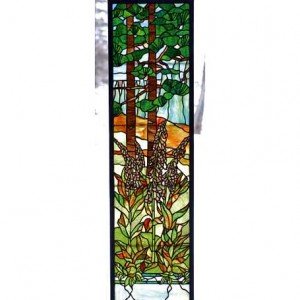 Foxgloves Flowers Tiffany Stained Glass Window Panel