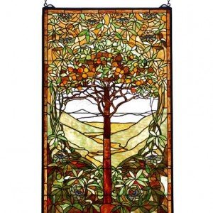 Life Tree Tiffany Stained Glass Window Panel