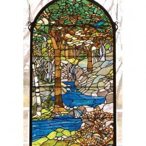 Water Brooks Tiffany Stained Glass Window Panel