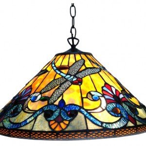 Colorful Dragonfly Tiffany Stained Glass Pendant Light