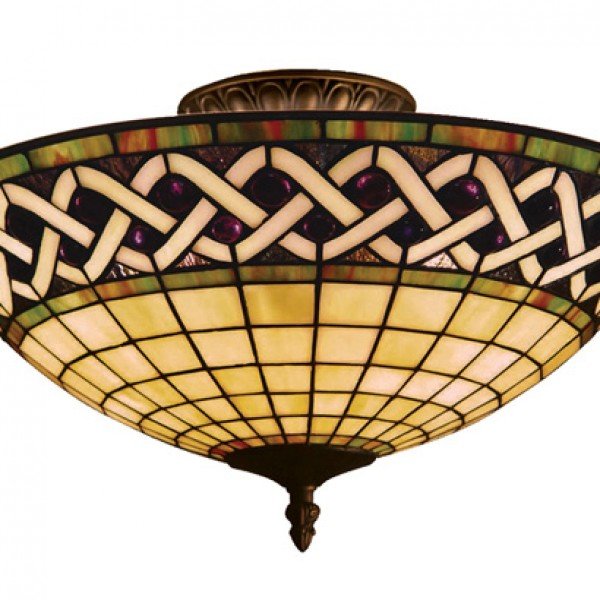 Angel Wing Tiffany Stained Glass Semi Flush