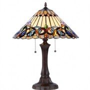 Elegant Victorian Tiffany Stained Glass Table Lamp