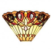 Victorian Jeweled Tiffany Stained Glass Wall Sconce