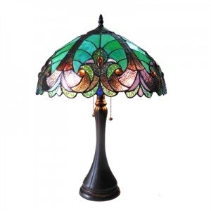 Tiffany Victorian Style Stained Glass Table Lamp