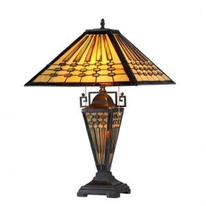 Tiffany Stained Glass Mission Style Table Lamp