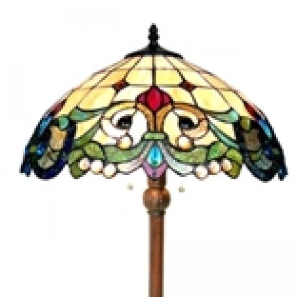 Victorian Style Tiffany Stained Glass Floor Lamp