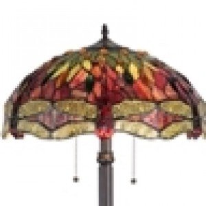 Red Dragonfly Tiffany Stained Glass Floor Lamp