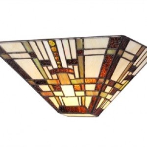 Modern Mission Style Tiffany Stained Glass Sconce