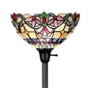 Victorian Tiffany Stained Glass Torchiere Floor Lamp