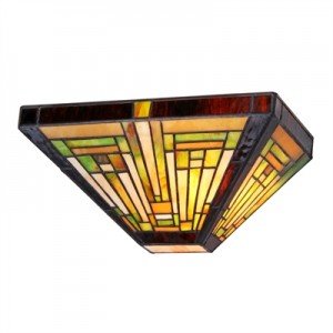 Classic Mission Style Tiffany Stained Glass Sconce