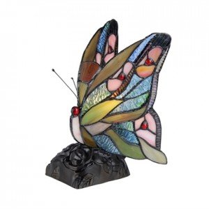 Butterfly Style Tiffany Stained Glass Accent Lamp