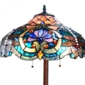 Elegant Victorian Tiffany Stained Glass Floor Lamp
