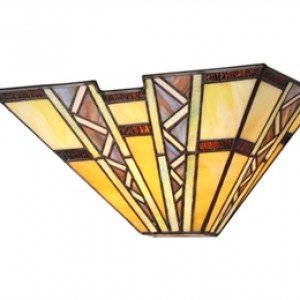 Handsome Mission Style Tiffany Stained Glass Sconce