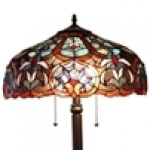 Victorian Tiffany Stained Glass Blue Floor Lamp
