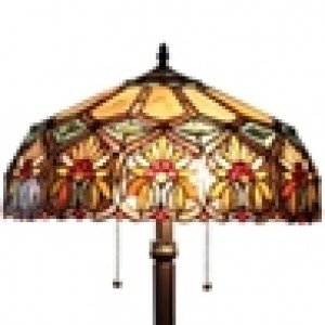 Yellow Floral Tiffany Stained Glass Floor Lamp