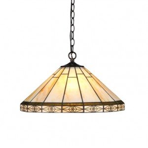 Mission Style Tiffany Stained Glass Pendant Light