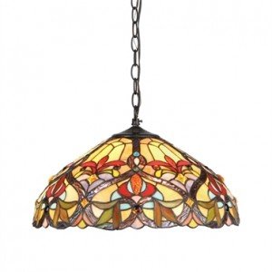 Victorian Tiffany Stained Glass Yellow Pendant Light
