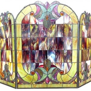 Tie Dyed Tiffany Stained Glass Fireplace Screen