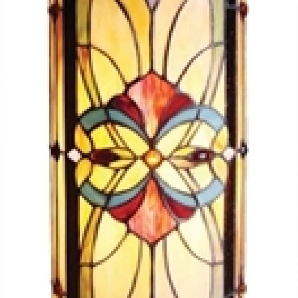 Victorian Sunshine Tiffany Stained Glass Pedestal Lamp