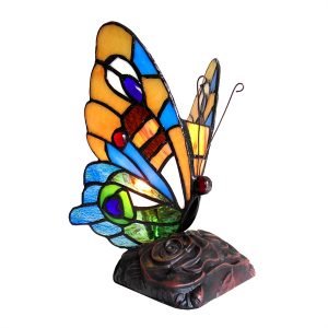 Kacy 4 Butterfly Stained Glass Accent Lamp