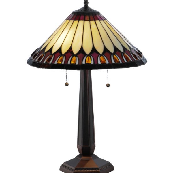 Tuscaloosa Jeweled Tiffany Stained Glass Table Lamp