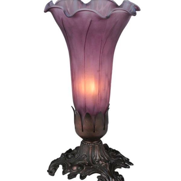 Lavender Lily Tiffany Art Glass Accent Lamp