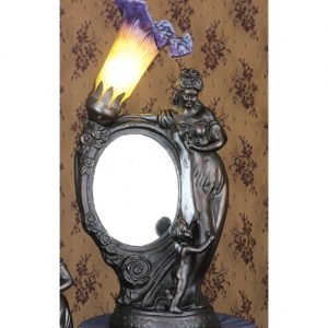 Lily Amber Purple Mother Child Mirror Lamp