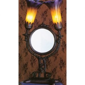 Lily Amber Purple Cherub Mirror Accent Lamp