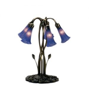 Lily Pad Indigo Blue Tiffany Accent Lamp