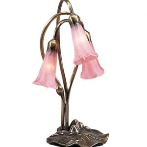 Lily Pad Petal Pink Tiffany Accent Lamp