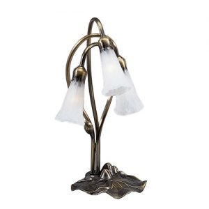 Lily Pad Winter White Tiffany Accent Lamp