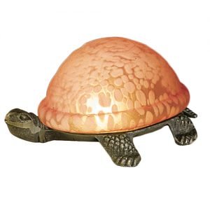 Land Turtle Rosy Pink Mottled Accent Lamp
